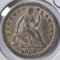 1850 SEATED HALF DIME, NICE ORIGINAL UNC