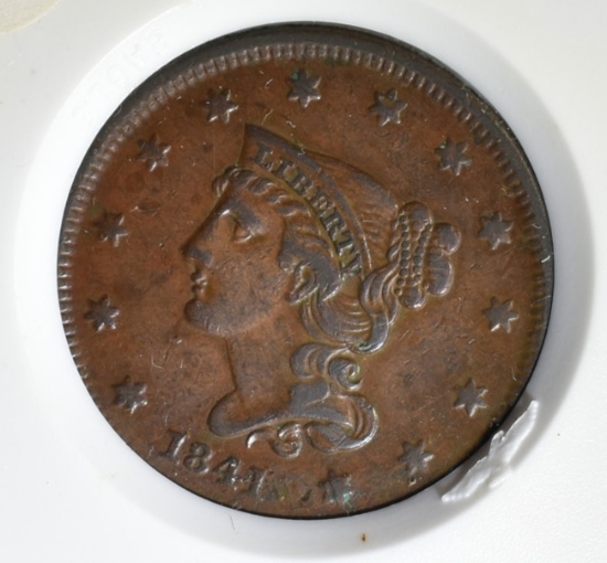 1841 LARGE CENT XF