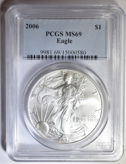 2006 AMERICAN SILVER EAGLE PCGS MS-69