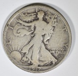 1917-D OBV WALKING LIBERTY HALF DOLLAR  FINE