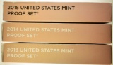 2013, 14 & 15 U.S. PROOF SETS ORIG PACKAGING