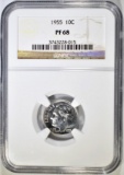 1955 ROOSEVELT DIME  NGC PF-68