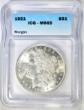 1921 MORGAN DOLLAR ICG MS-65