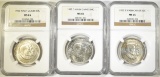 1953-P,D,S WASH/ CARVER COMMEM HALVES NGC MS-65