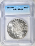 1882-O MORGAN DOLLAR  ICG MS-63