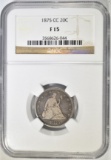 1875-CC 20-CENT PIECE  NGC F-15