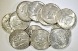 (12) 1964 KENNEDY HALF DOLLARS