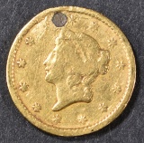 1851 GOLD DOLLAR  - HOLE FILLED