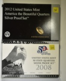 2008 & 12 U.S. SILVER QUARTER PROOF SETS
