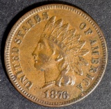 1876 INDIAN HEAD CENT AU/BU