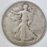 1938-D WALKING LIBERTY HALF DOLLAR, F/VF