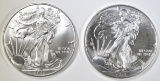 2-GEM BU T-1 2021 AMERICAN SILVER EAGLES