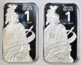 2-ONE OUNCE .999 SILVER BARS