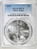 2015 AMERICAN SILVER EAGLE PCGS MS-70