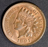 1891 INDIAN HEAD CENT CH BU RB