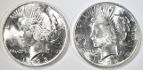 (2) 1923 PEACE DOLLARS  CH BU