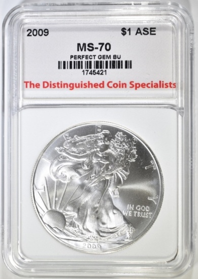 2009 AMERICAN SILVER EAGLE, TDCS PERFECT GEM BU