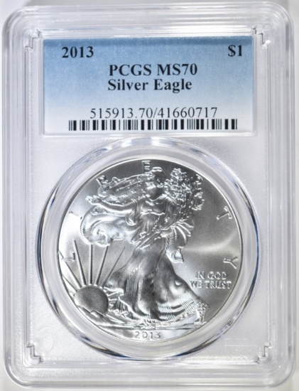 2013 AMERICAN SILVER EAGLE PCGS MS-70