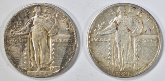 1924 & 26 STANDING LIBERTY QUARTERS XF