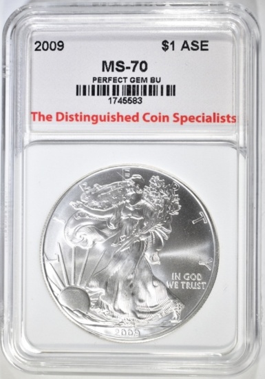 2009 AMERICAN SILVER EAGLE, TDCS PERFECT GEM BU