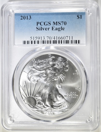 2013 AMERICAN SILVER EAGLE PCGS MS-70