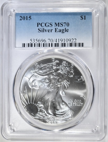 2015 AMERICAN SILVER EAGLE PCGS MS-70