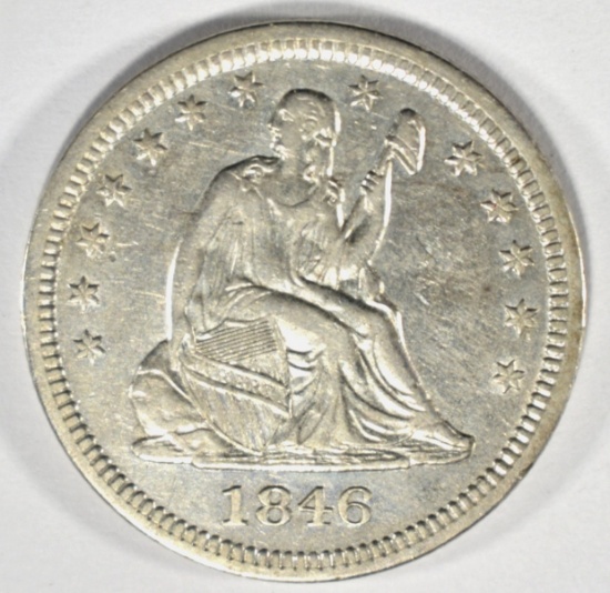 1846 SEATED LIBERTY QUARTER XF/AU