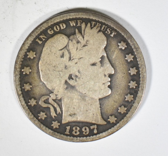 1897-O BARBER QUARTER  VG