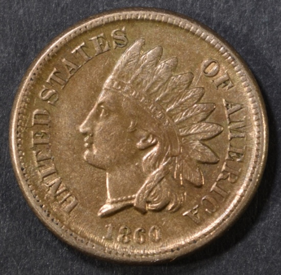 1860 INDIAN CENT AU/BU