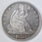 1858 SEATED LIBERTY HALF DOLLAR  AU