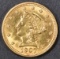 1907 $2.5 GOLD LIBERTY  GEM BU