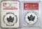 LOT OF 2 CANADA SILVER MAPLE LEAFS