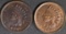2 1901 INDIAN CENTS CH BU