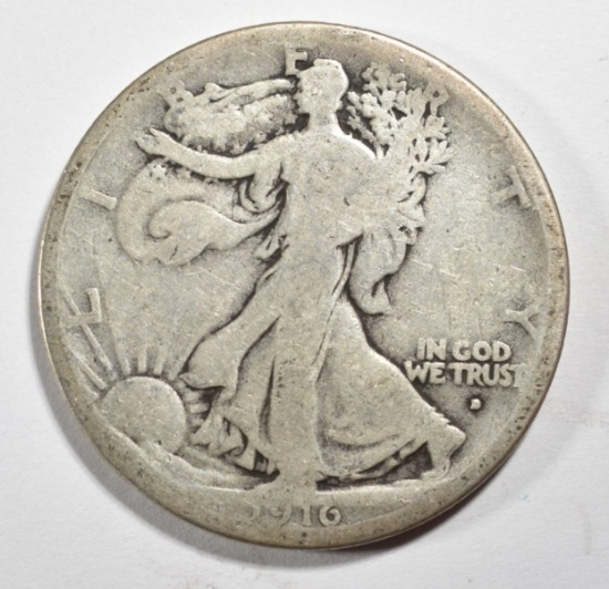 1916-D WALKING LIBERTY HALF GOOD