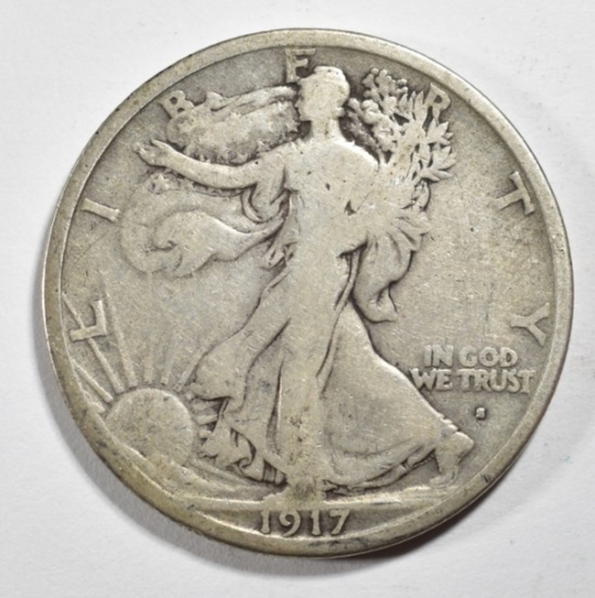 1917-S OBV. WALKING LIBERTY HALF VG