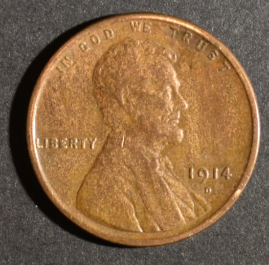 1914-D LINCOLN CENT XF+