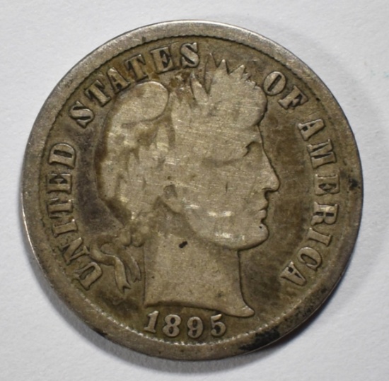 1895-S BARBER DIME GOOD