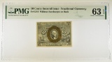 10 CENTS 2nd ISSUE FRACTIONAL CURRENCY PMG 63 EPQ