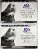 2004 & 2005 U.S. SILVER QUARTER PROOF SETS
