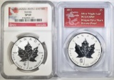 LOT OF 2 CANADA SILVER MAPLE LEAFS