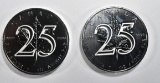 2-2013 CANADA 25th ANNIV SILVER MAPLE LEAF COINS