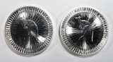 2-BU 2021 AUSTRALIA 1oz SILVER KANGARROO COINS