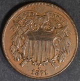 1871 2 CENT PIECE AU