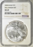 2000 AMERICAN SILVER EAGLE  NGC MS-69