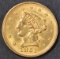 1851 $2.5 GOLD LIBERTY  CH/GEM ORIG BU
