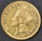 1878 $3 GOLD  PRINCESS NICE BU