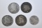 LOT OF 5 MIXED BUST COINS:
