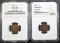 LOT OF 2 NGC INDIAN HEAD CENTS