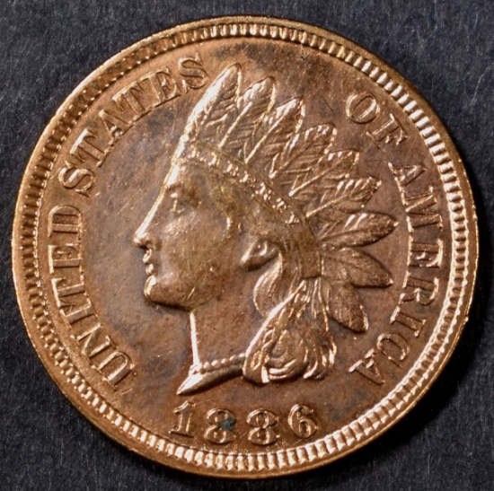 1886 T-2 INDIAN CENT AU/BU