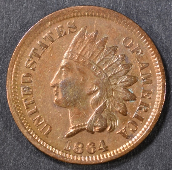 1864 BRONZE INDIAN CENT XF